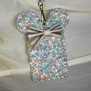 Disney Parks Loungefly Silver Sequin ID Card Case